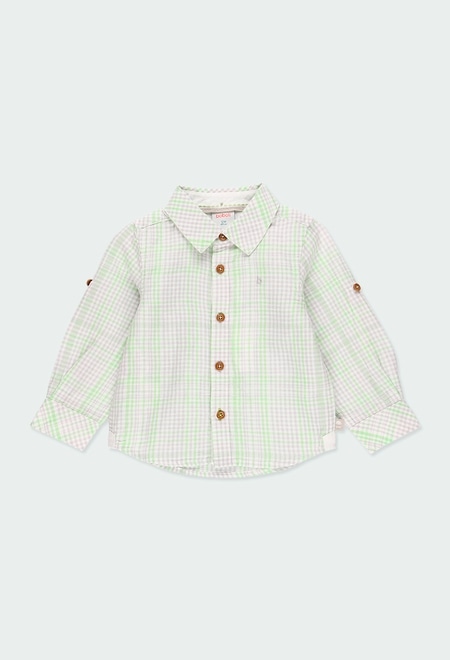 Linen shirt long sleeves check for baby_1