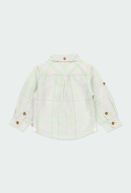 Linen shirt long sleeves check for baby_2