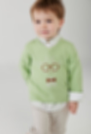 Pullover tricot "óculos" para o bebé menino