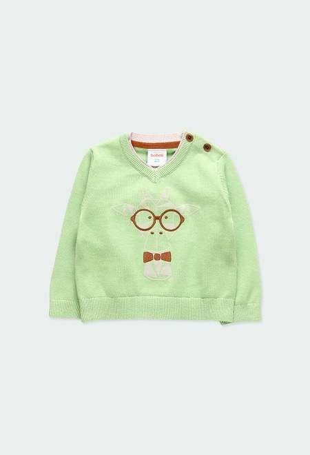 Knitwear pullover "glasses" for baby boy_2