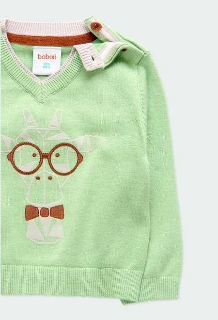 Pullover tricot "óculos" para o bebé menino_4
