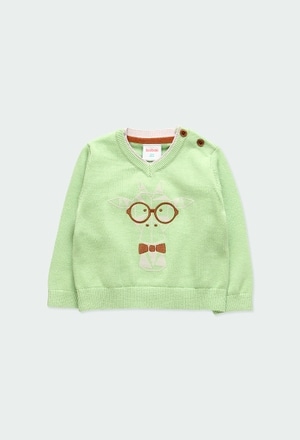 Knitwear pullover "glasses" for baby boy_1