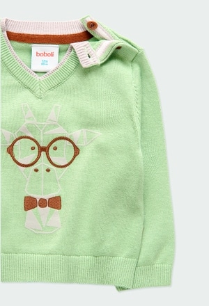 Knitwear pullover "glasses" for baby boy_4