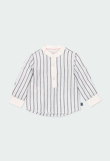 Linen shirt long sleeves striped for baby_1