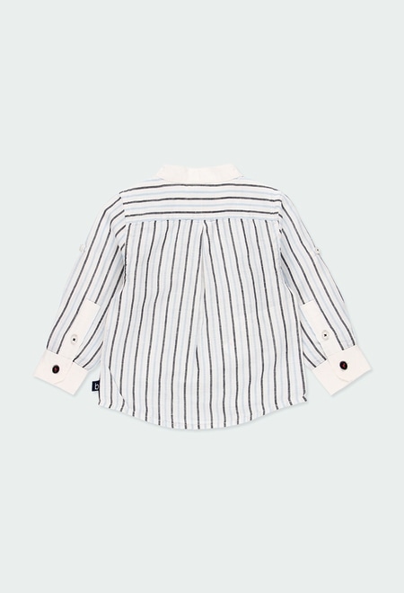 Linen shirt long sleeves striped for baby_2