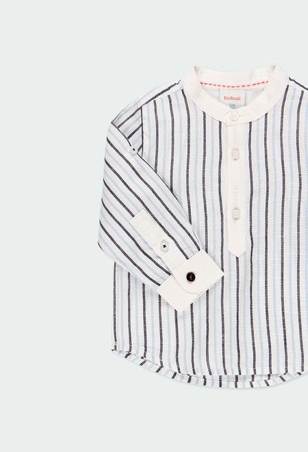Linen shirt long sleeves striped for baby_3