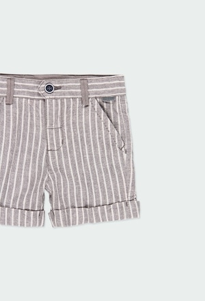 Linen bermuda shorts striped for baby boy_3