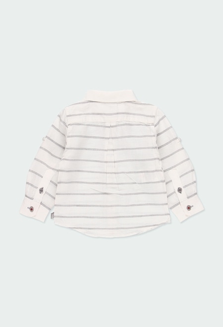Linen shirt long sleeves striped for baby_2