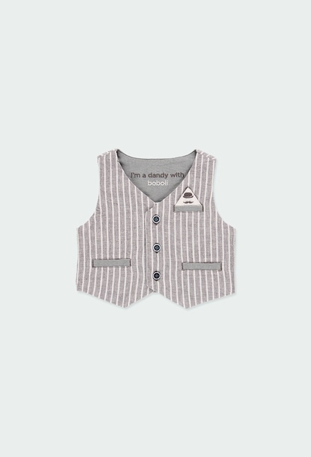 Linen vest striped for baby boy_2
