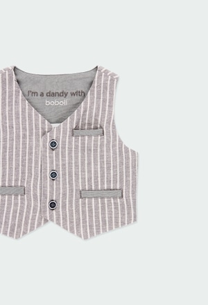Linen vest striped for baby boy_4