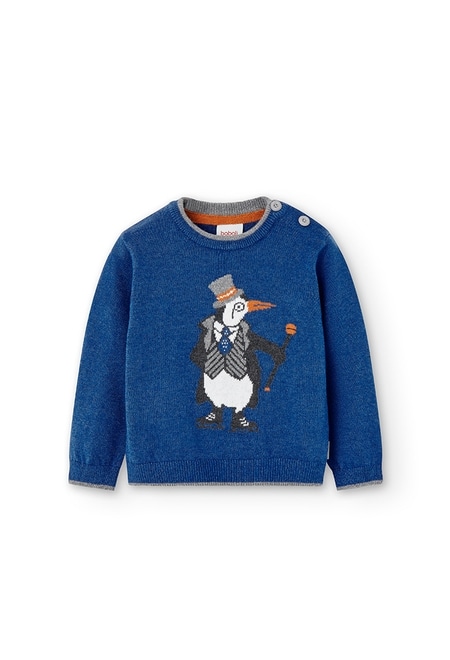 Pullover tricot "pinguim" para o bebé menino_1