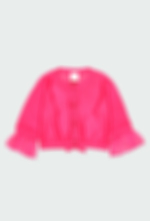 Knitwear jacket with gauze for girl