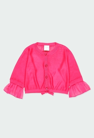 Knitwear jacket with gauze for girl_1