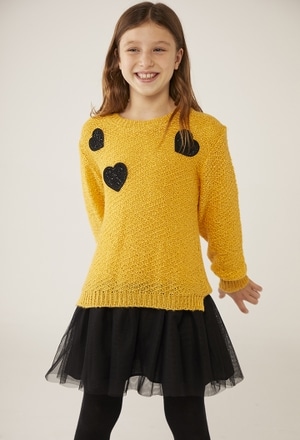 Vestido tricot corações para menina_1
