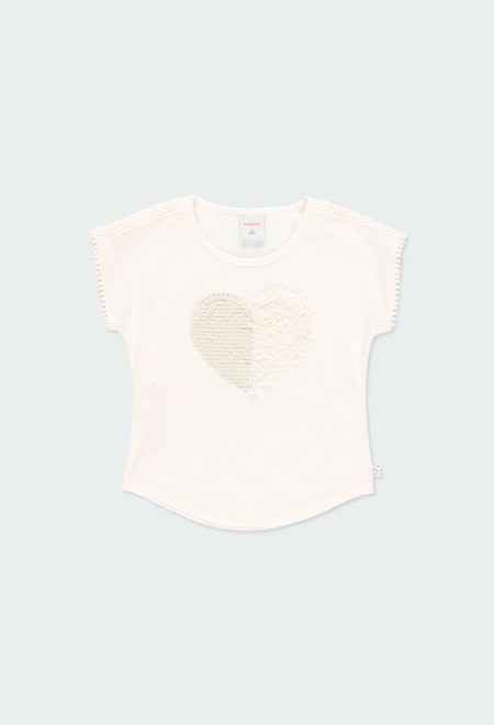 Knit t-Shirt "heart" for girl_1