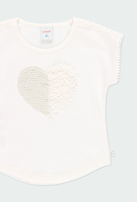 Knit t-Shirt "heart" for girl_3