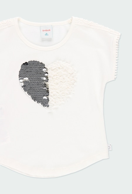 Knit t-Shirt "heart" for girl_4