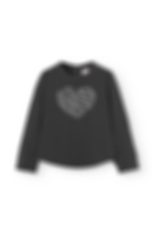 Camiseta punto "corazón" de niña