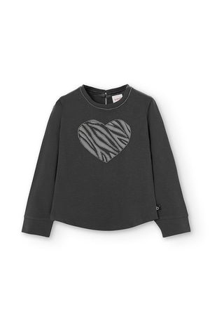 T-Shirt tricot "coeur" pour fille_1