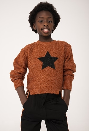 Pullover tricot "estrela" para menina_1