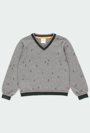 Pullover tricot com cotoveleiras para menino_1