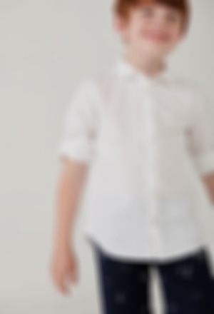 Camisa linho manga comprida para menino