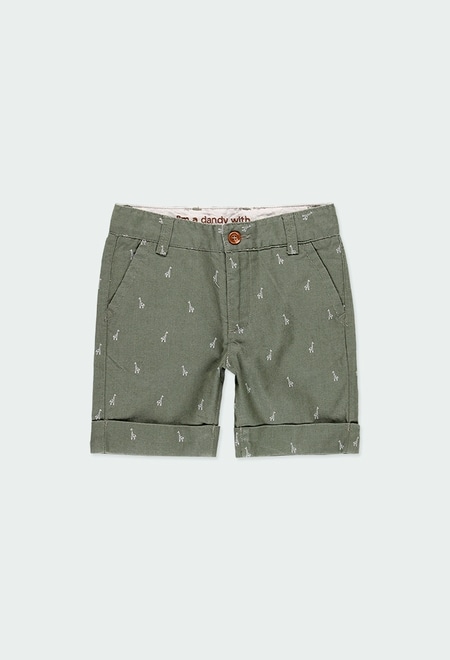 Linen bermuda shorts printed for boy_1