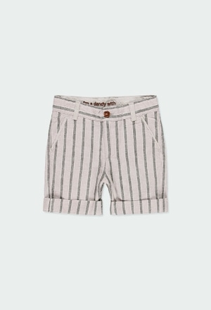 Linen bermuda shorts striped for boy_1