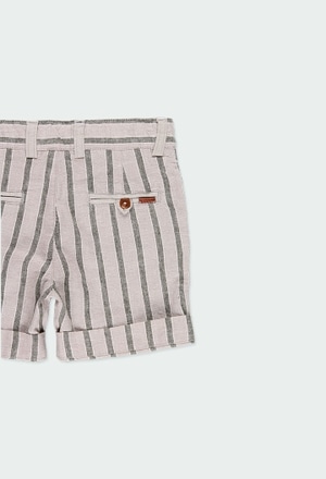 Linen bermuda shorts striped for boy_4
