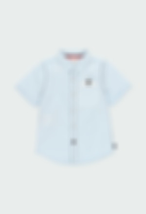 Camisa manga curta fil a fil de nen