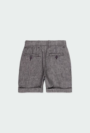 Linen bermuda shorts denim for boy_2