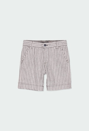 Linen bermuda shorts striped for boy_1