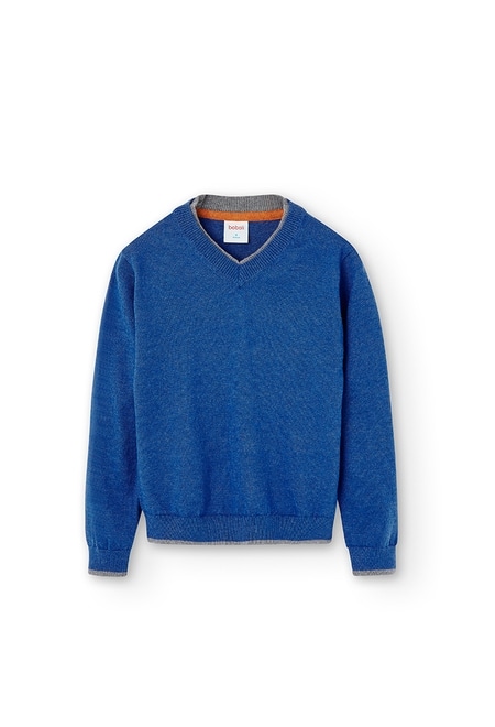 Knitwear pullover with elbow patches for boy_2