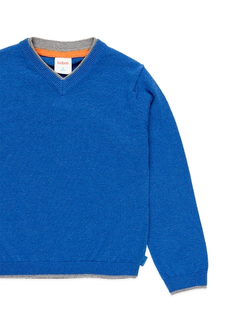 Knitwear pullover with elbow patches for boy_4