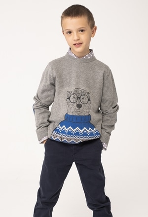 Pullover tricot "urso" para menino_1