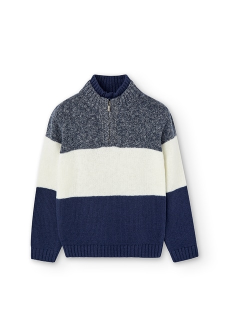 Knitwear pullover with stripes for boy_1