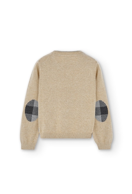 Knitwear pullover with elbow patches for boy_3