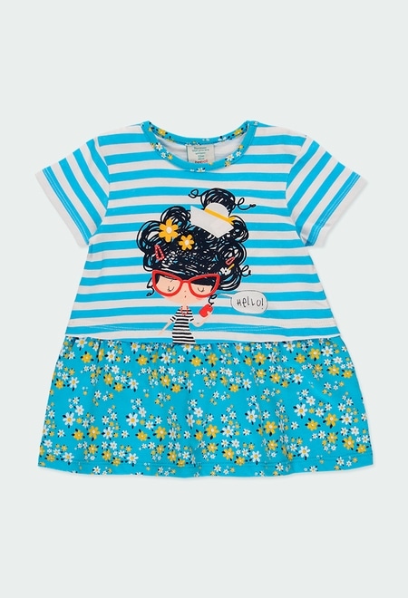 Kleid gestrickt kombiniert für baby mädchen_1