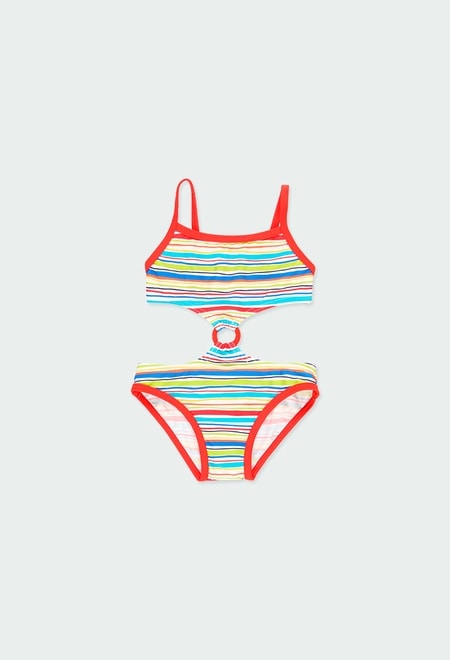 Swimsuit polyamide striped for baby girl_1