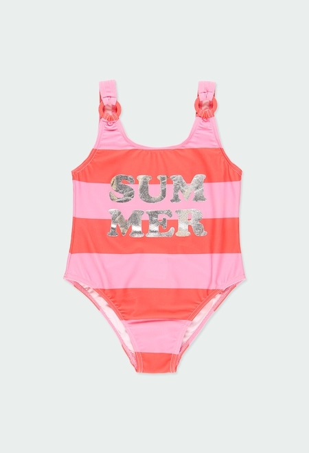 Swimsuit polyamide striped for girl_2