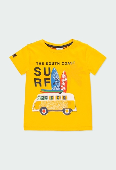 Camiseta malha "surf team" para menino_1