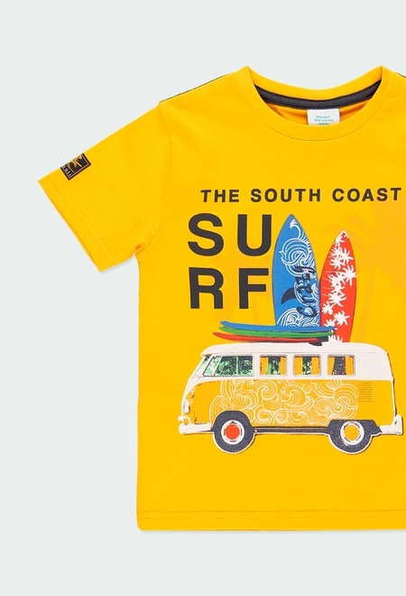 Camiseta malha "surf team" para menino_3