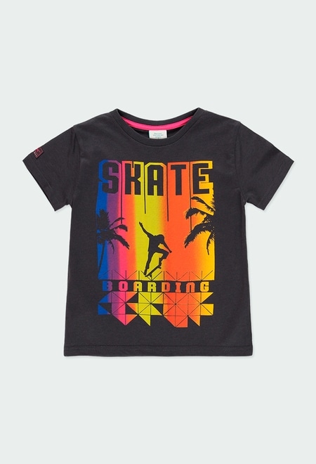 Camiseta punto "skateboard" de niño_2