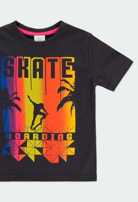 Camiseta punto "skateboard" de niño_4