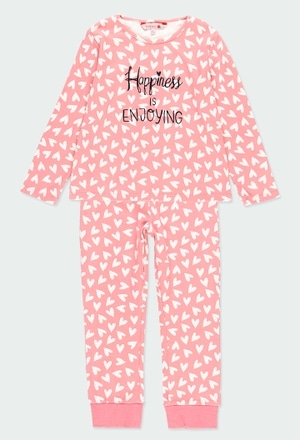 Pijama interlock corazones de niña_1