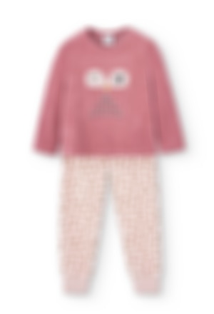 Pijama terciopelo corazones de niña