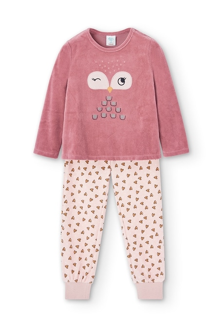 Velour pyjamas hearts for girl_1