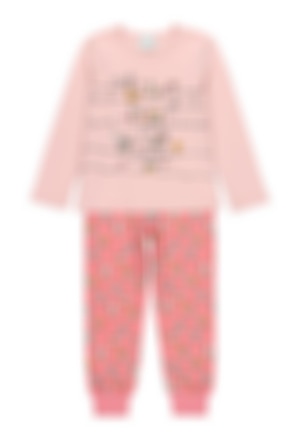 Pijama interlock "coruja" para menina