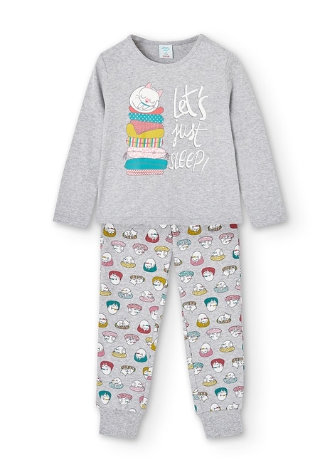 Pyjama en tricot "chats" pour fille_1