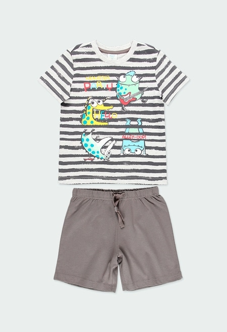 Knit pyjamas striped for boy_1